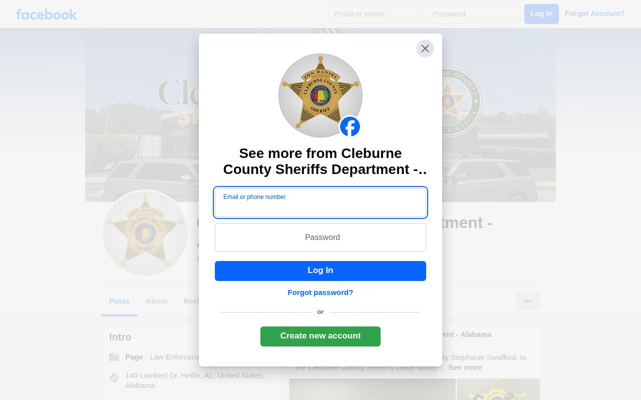 Cleburne County most wanted official sheriff social alert channel